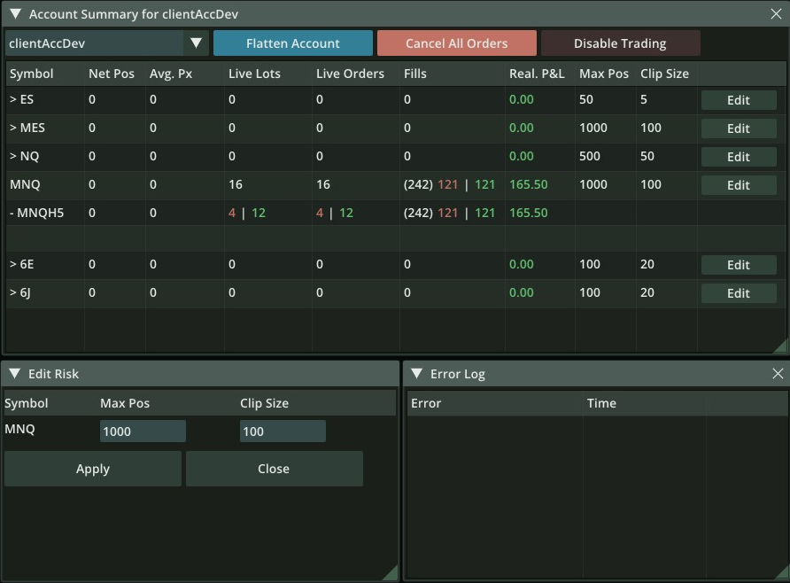 Clearing Controls