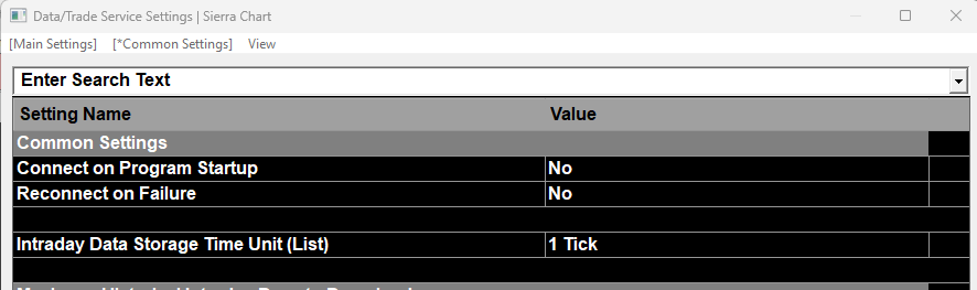 Connect on Program Startup and Reconnect on Failure settings